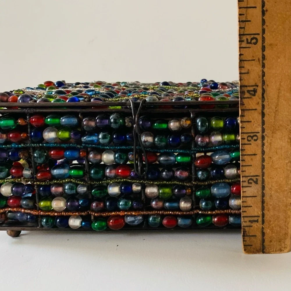 Handcrafted beaded jewelry box